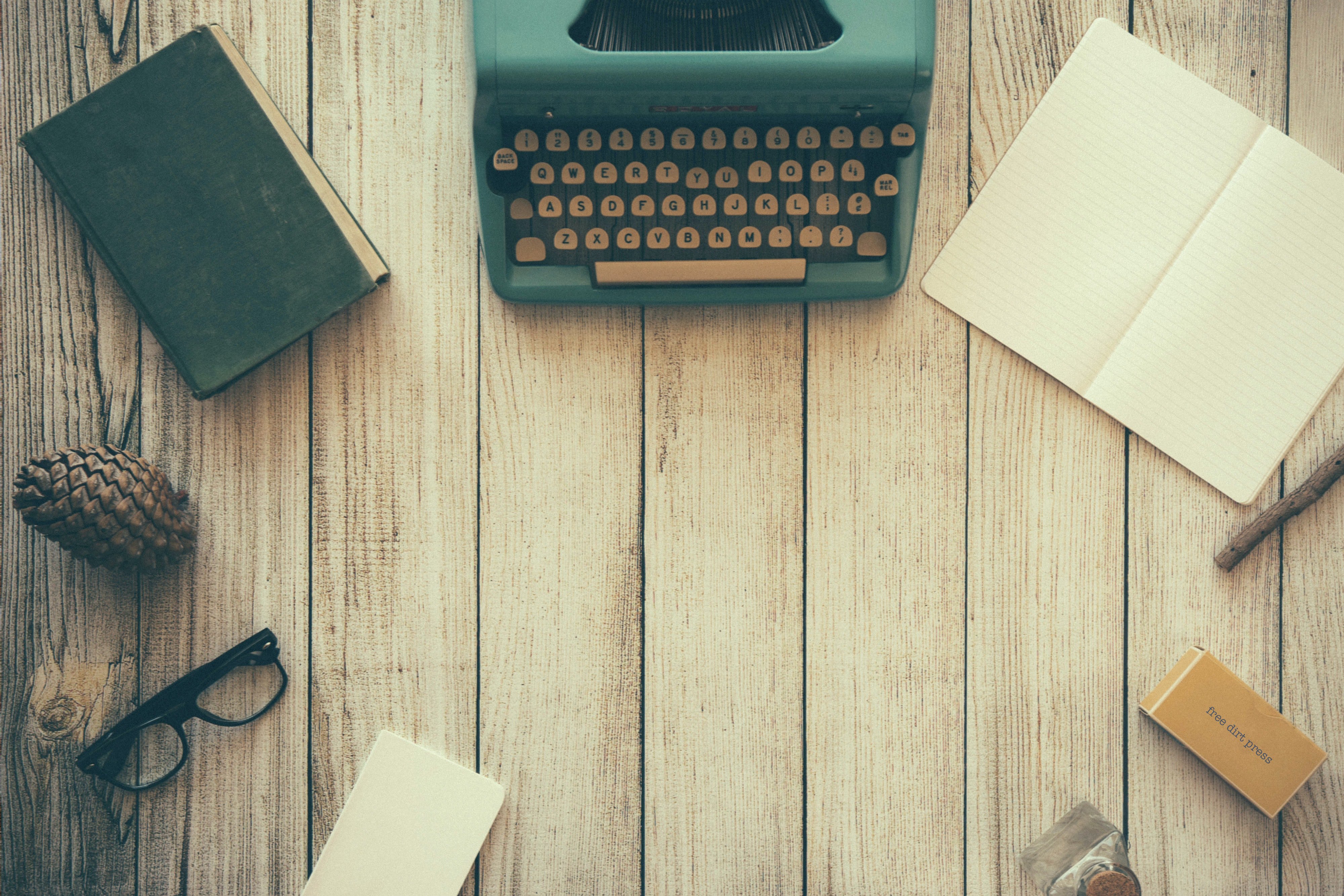 Desk with typewriter